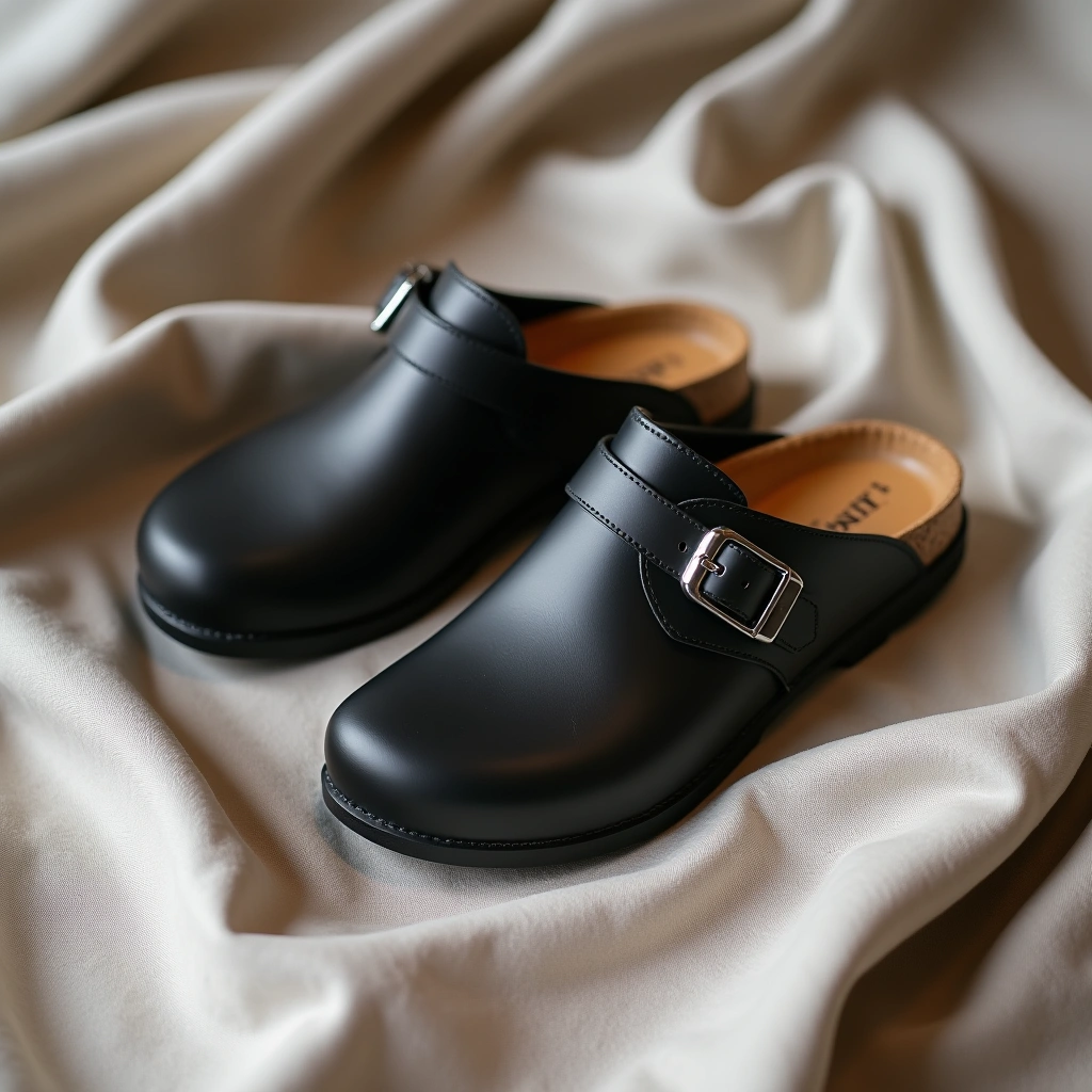 Sabots Chunky Cuir naturel Noir— 38