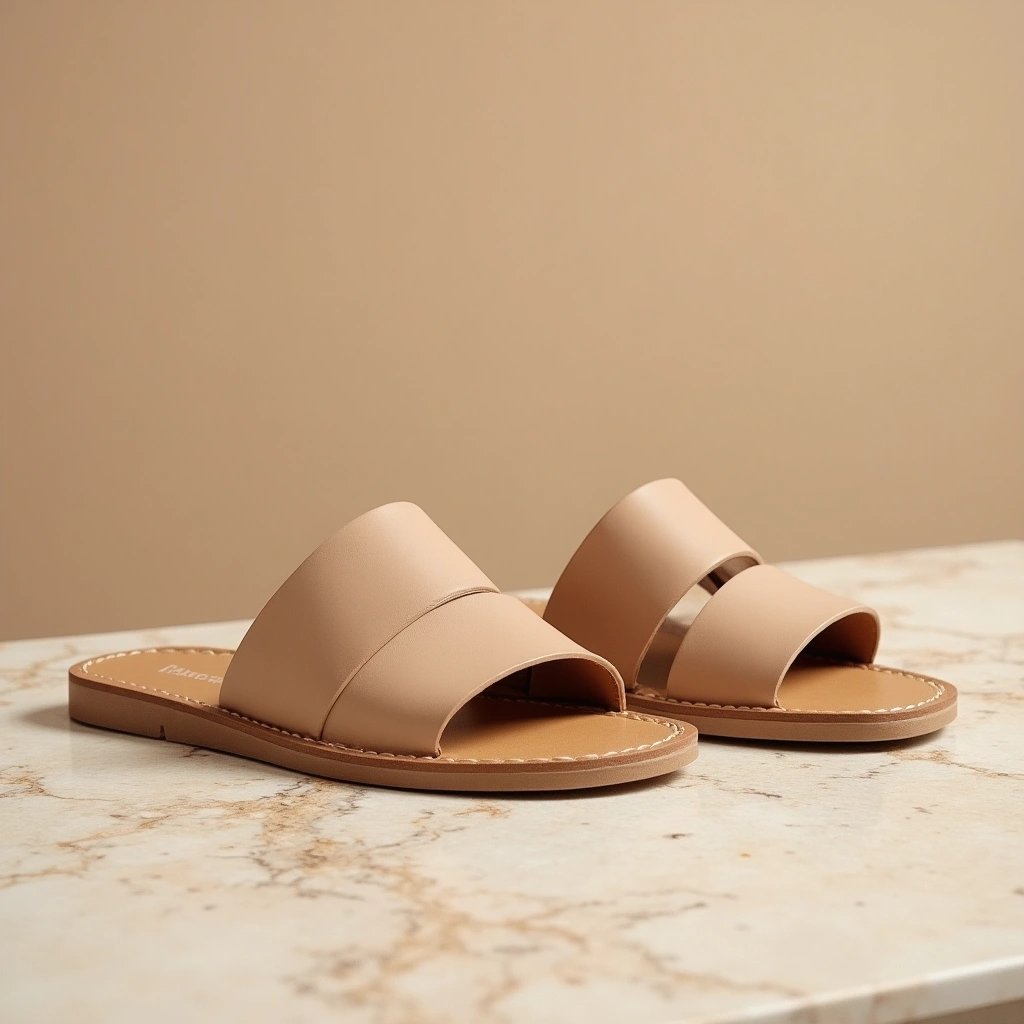 Sandales Big Buckle Cuir naturel- Metallic Beige— 41
