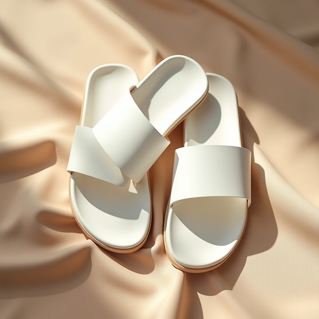 Sandales Flower Embellishment Cuir naturel- Blanc— 39